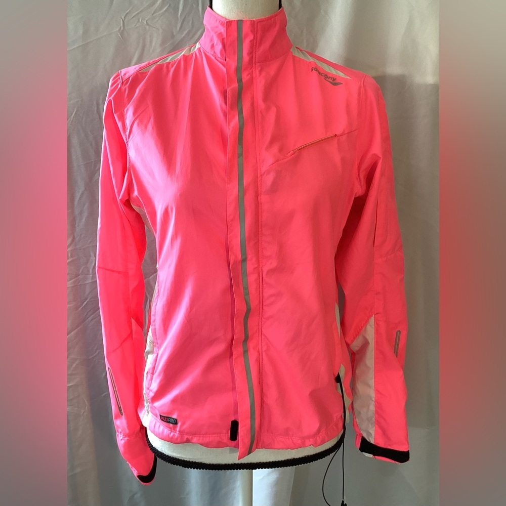 Saucony reflective pink/silver jacket. XS